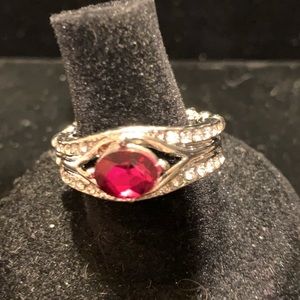 Silver pink diamond ring. Paparrazzi